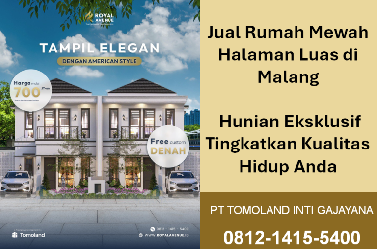 Jual Rumah Mewah Halaman Luas di Malang: Hunian Eksklusif Tingkatkan Kualitas Hidup Anda
