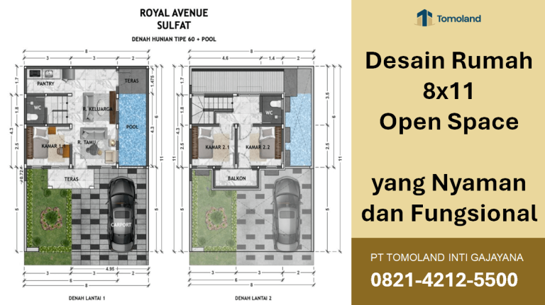 Desain Rumah 8x11 Open Space yang Nyaman dan Fungsional