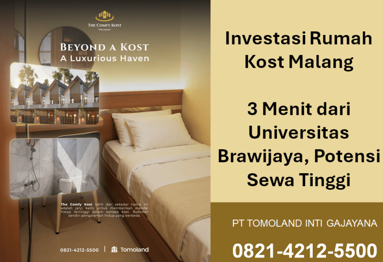 Investasi Rumah Kost Malang 3 Menit dari Universitas Brawijaya, Potensi Sewa Tinggi