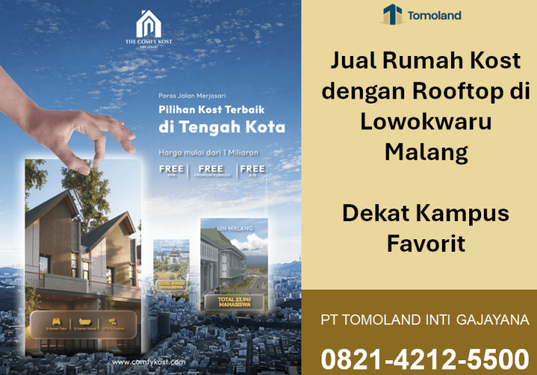 Jual Rumah Kost dengan Rooftop di Lowokwaru Malang Dekat Kampus Favorit