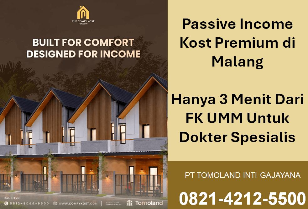 Passive Income Kost Premium di Malang 3 Menit Dari FK UMM Untuk Dokter Spesialis.