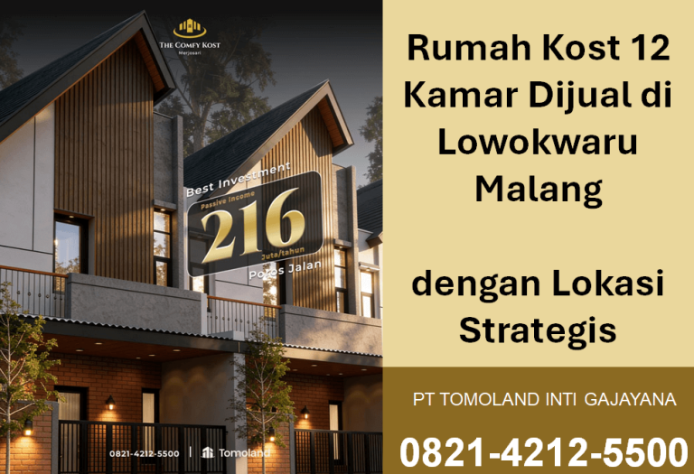 Rumah Kost 12 Kamar Dijual di Lowokwaru Malang dengan Lokasi Strategis
