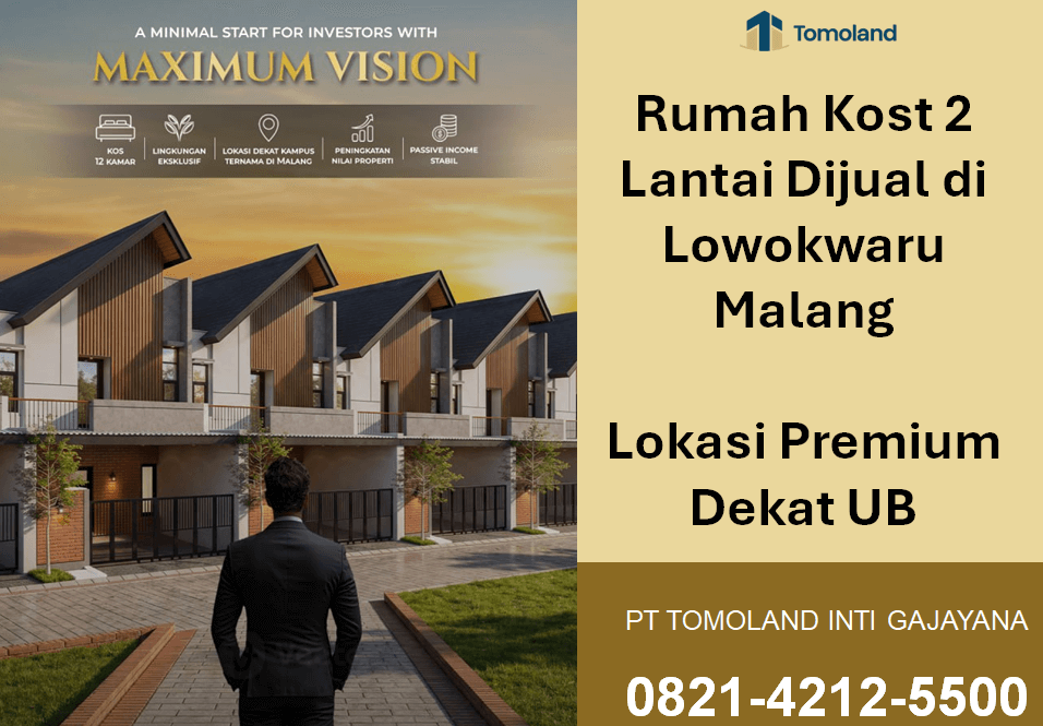 Rumah Kost 2 Lantai Dijual di Lowokwaru Malang, Lokasi Premium Dekat UB