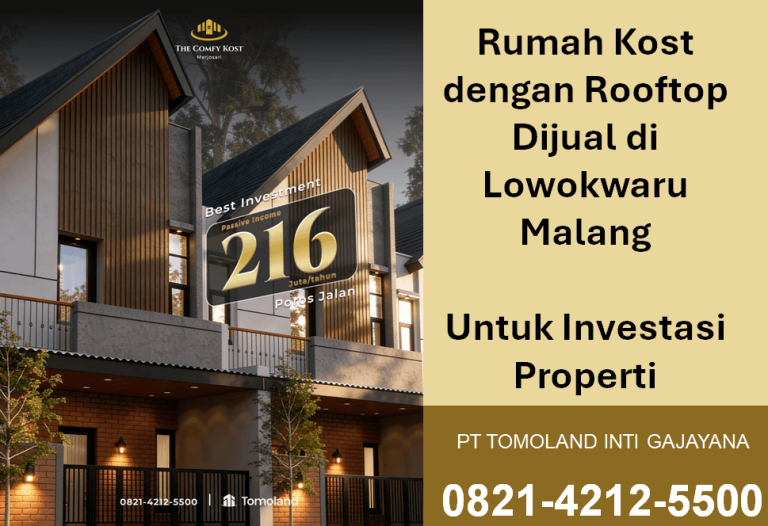 Rumah Kost dengan Rooftop Dijual di Lowokwaru Malang untuk Investasi Properti