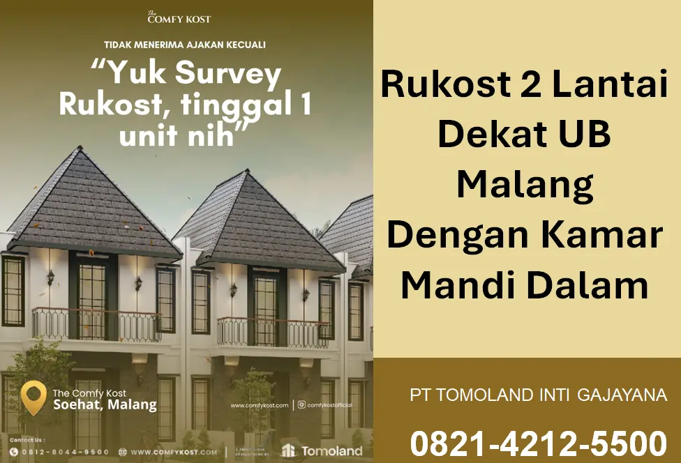 RuKost 2 Lantai Dekat UB Malang Dengan Kamar Mandi Dalam