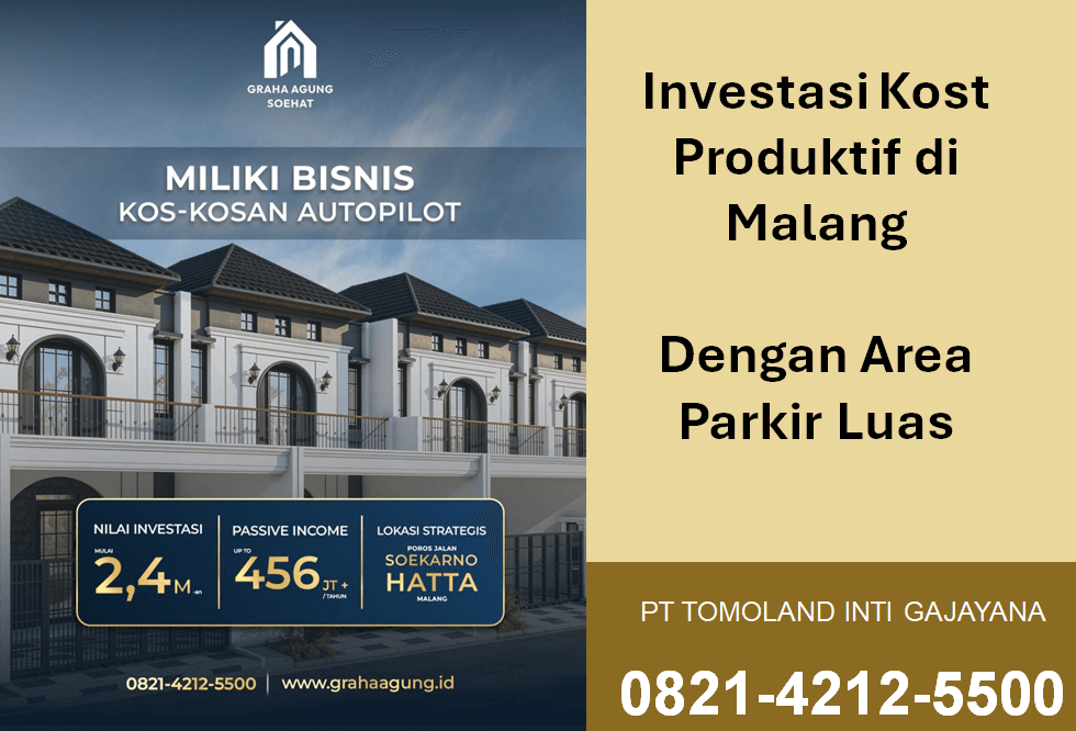 Investasi Kost Produktif di Malang dekat Kampus UMM Dengan Area Parkir Luas