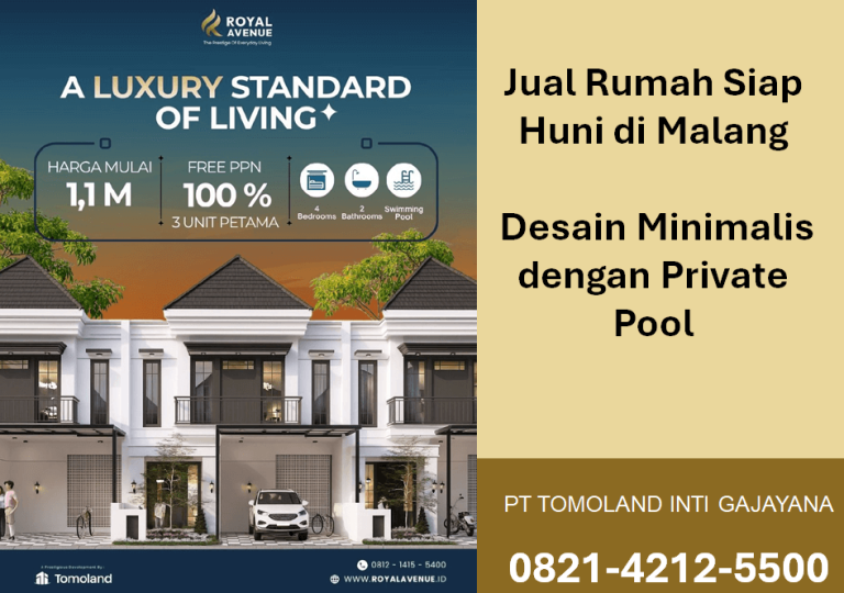 Jual Rumah Siap Huni di Malang Desain Minimalis dengan Private Pool