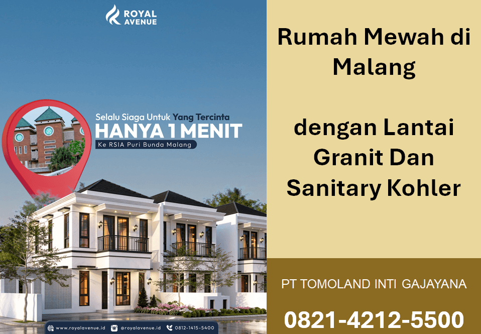 Rumah Mewah di Malang dengan Lantai Granit Dan Sanitary Kohler