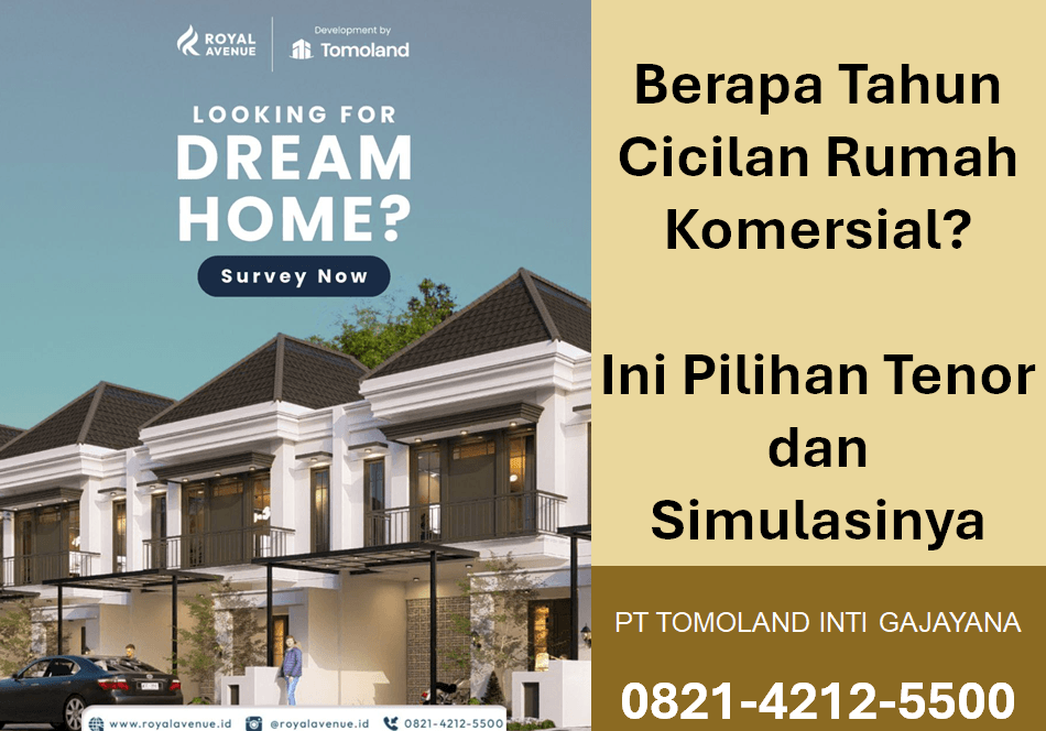 Berapa Tahun Cicilan Rumah Komersial di Malang? Ini Pilihan Tenor dan Simulasinya di Grand Avenue Tomoland