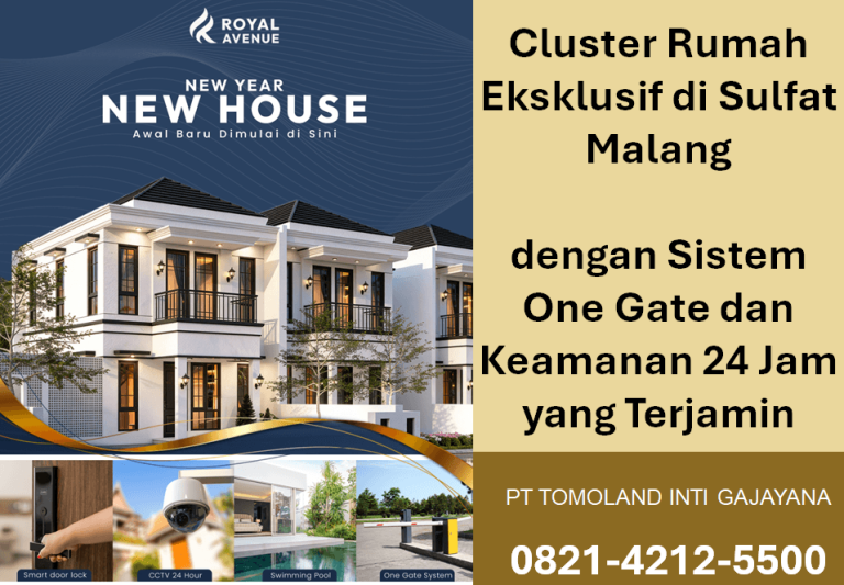 Cluster Rumah Eksklusif di Sulfat Malang dengan Sistem One Gate dan Keamanan 24 Jam yang Terjamin