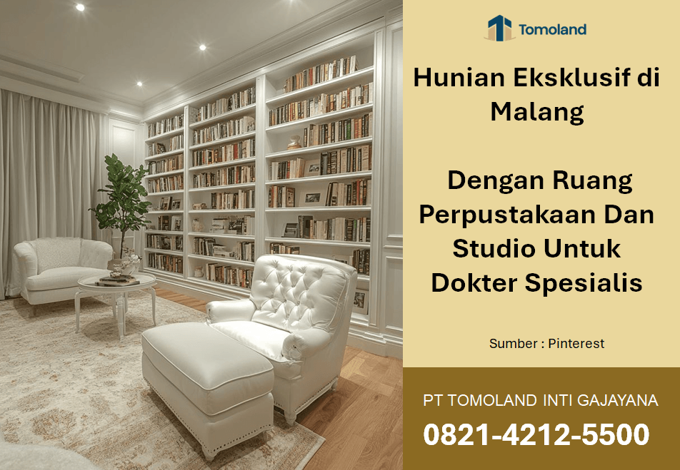 Hunian Eksklusif di Malang Dengan Ruang Perpustakaan Dan Studio Untuk Dokter Spesialis