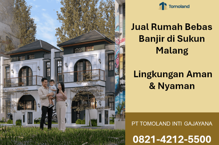 Jual Rumah Bebas Banjir di Sukun Malang, Lingkungan Aman & Nyaman : Grand Avenue Tomoland