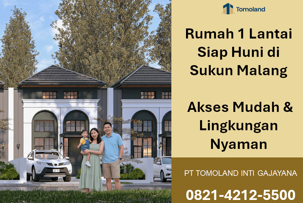 Rumah 1 Lantai Siap Huni di Sukun Malang, Akses Mudah & Lingkungan Nyaman