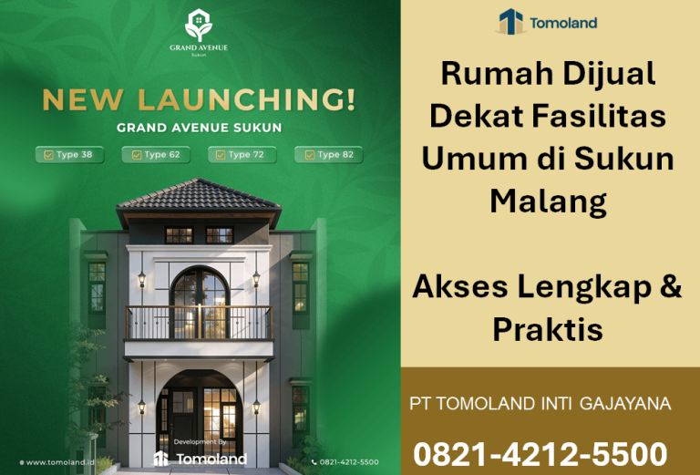Rumah Dijual Dekat Fasilitas Umum di Sukun Malang, Akses Lengkap & Praktis