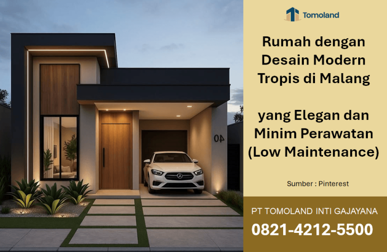 Rumah dengan Desain Modern Tropis di Malang yang Elegan dan Minim Perawatan (Low Maintenance)