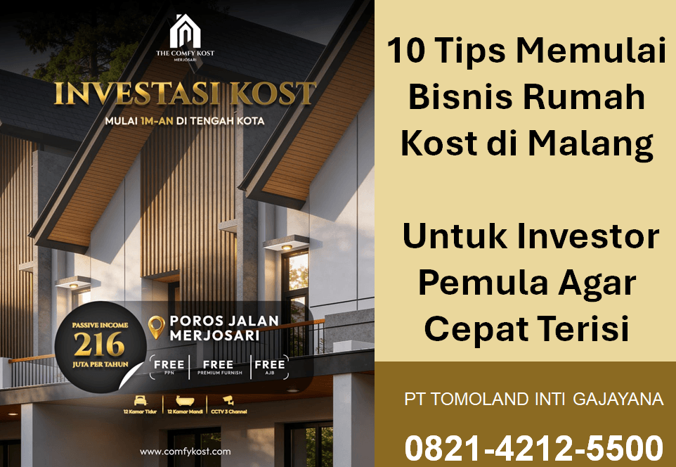 10 Tips Memulai Bisnis Rumah Kost di Malang Untuk Investor Pemula Agar Cepat Terisi