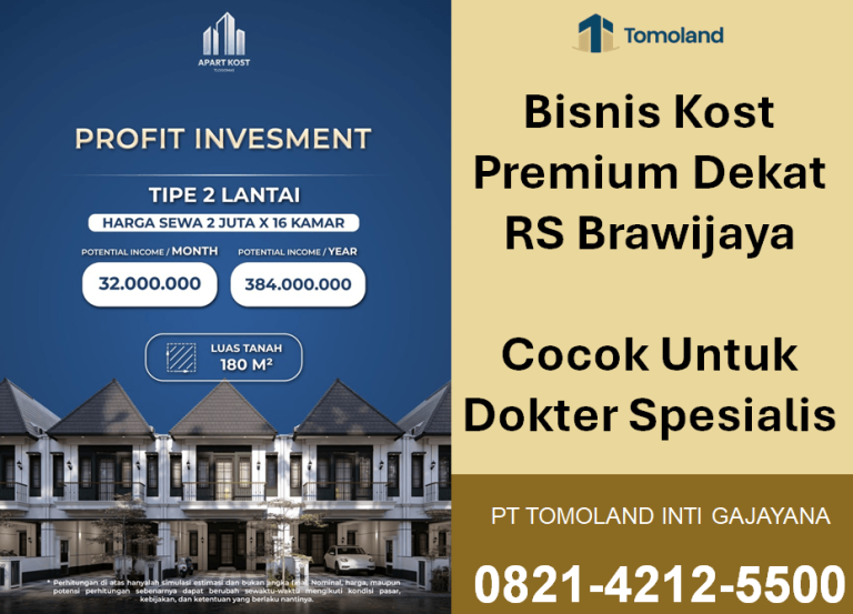 Bisnis Kost Premium Dekat RS Brawijaya Menjadi Pilihan Investasi Terbaik | Apartkost Brawijaya by Tomoland