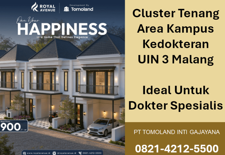 Cluster Tenang Area Kampus Kedokteran UIN 3 Malang Ideal Untuk Dokter Spesialis