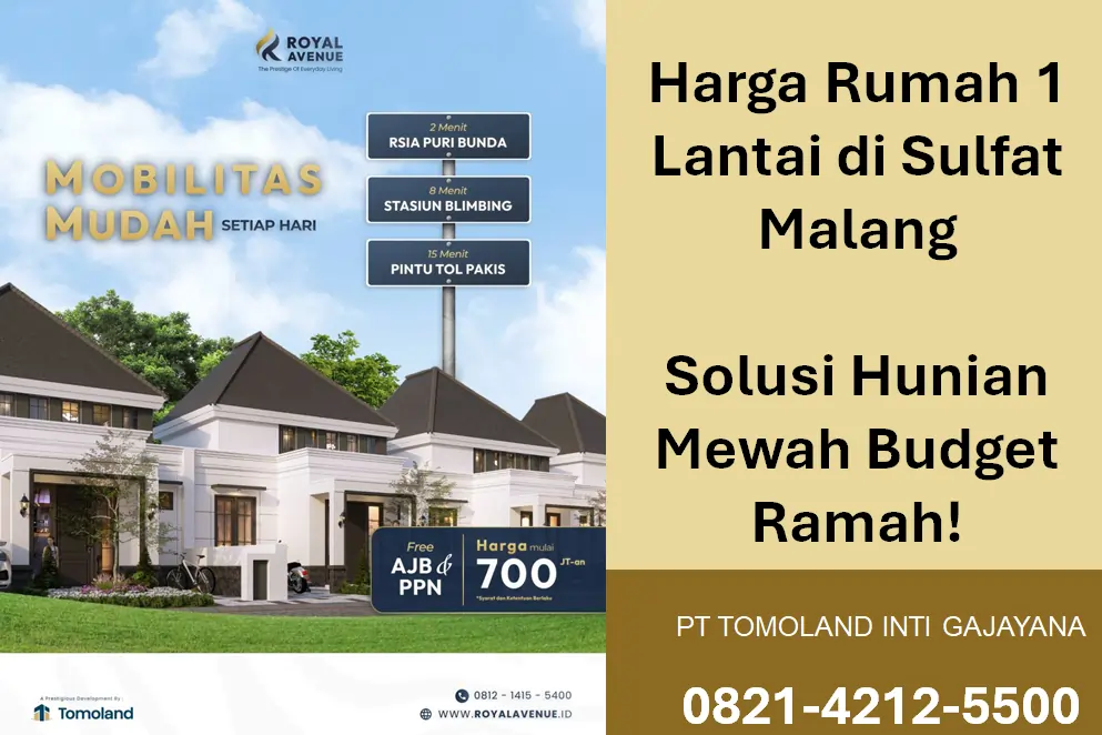 Harga Rumah 1 Lantai di Sulfat Malang, Solusi Hunian Mewah Budget Ramah!