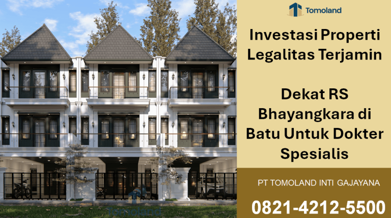 Investasi Properti Legalitas Terjamin Dekat RS Bhayangkara di Batu Untuk Dokter Spesialis | Apartkost Tlogomas by Tomoland