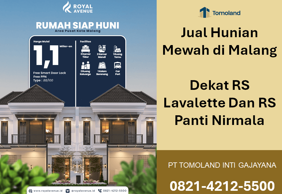 Jual Hunian Mewah di Malang Dekat RS Lavalette Dan RS Panti Nirmala