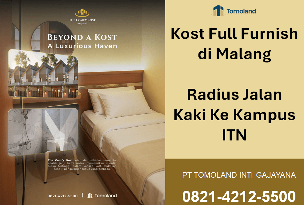 Kost Full Furnish di Malang Radius Jalan Kaki Ke Kampus ITN