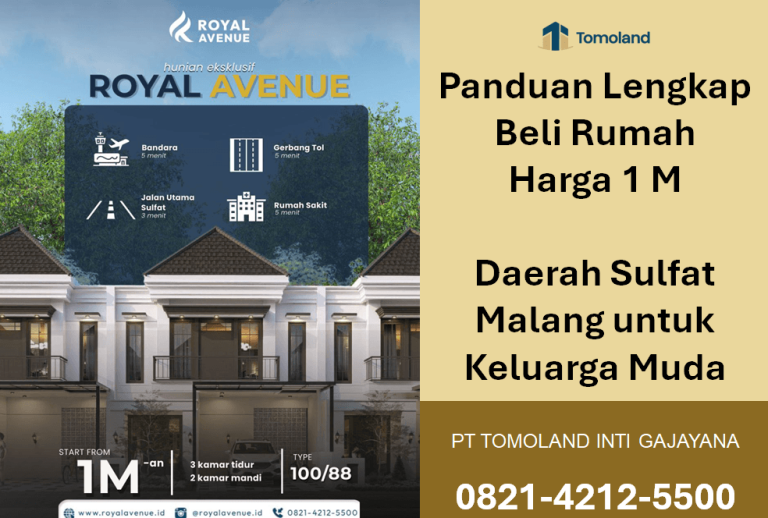 Panduan Lengkap Beli Rumah Harga 1 M Daerah Sulfat Malang untuk Keluarga Muda | Royal Avenue Tomoland