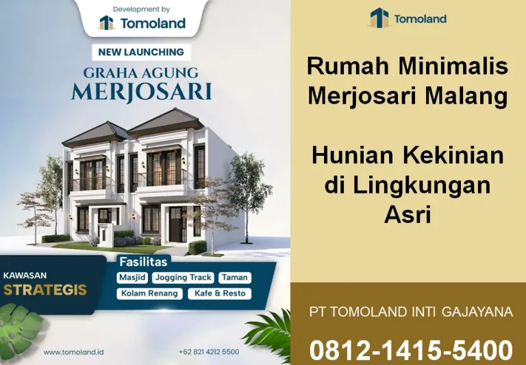 Rumah Minimalis Merjosari Malang: Hunian Kekinian di Lingkungan Asri | Graha Agung by Tomoland
