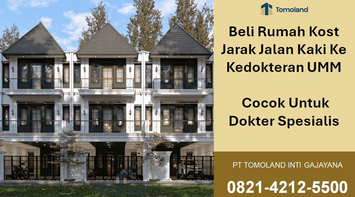 Beli Rumah Kost Jarak Jalan Kaki Ke Kedokteran UMM, Cocok Untuk Dokter Spesialis