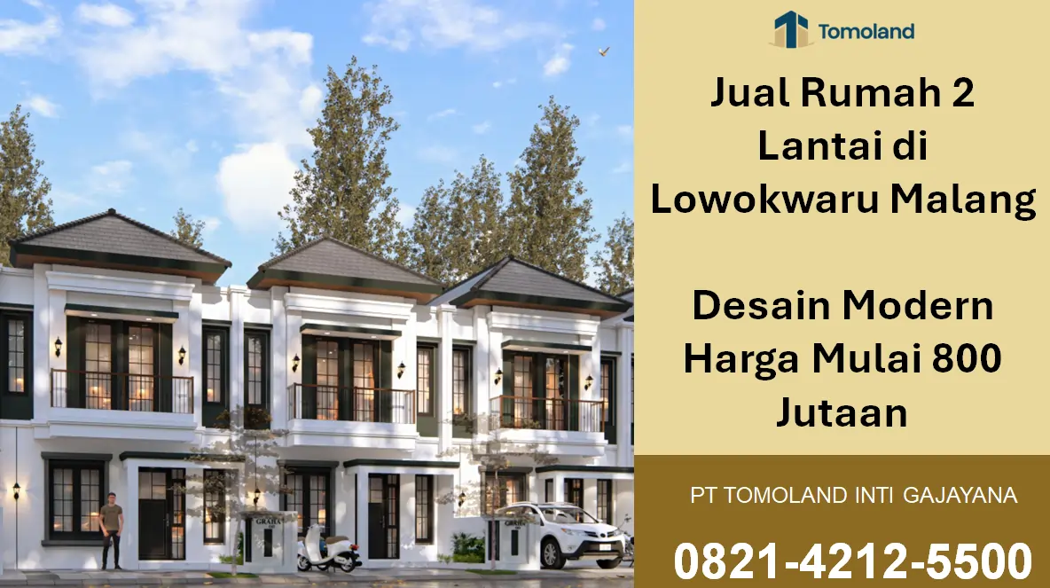 Jual Rumah 2 Lantai di Lowokwaru Malang, Desain Modern Harga Mulai 800 Jutaan | Graha Agung by Tomoland