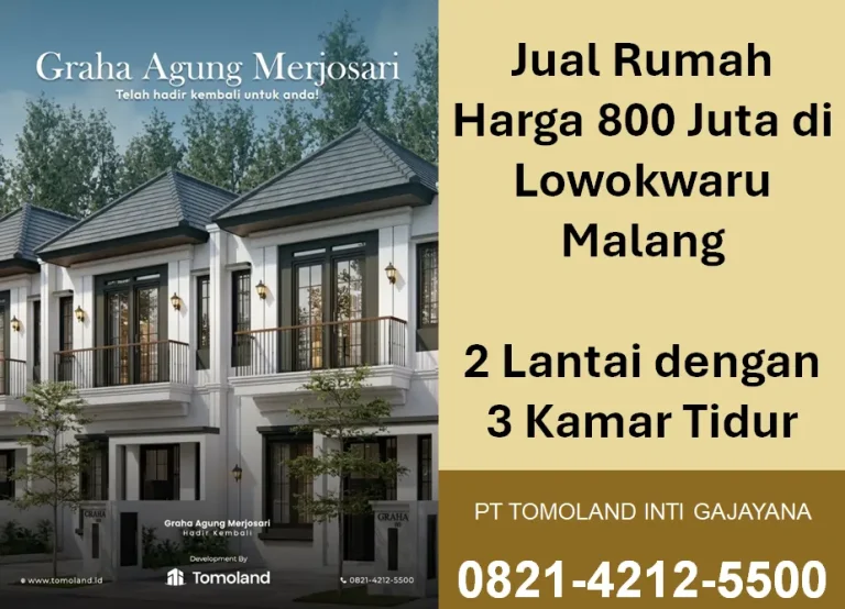 Jual Rumah Harga 800 Juta di Lowokwaru Malang, 2 Lantai dengan 3 Kamar Tidur | Graha Agung by Tomoland
