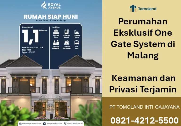 Perumahan Eksklusif One Gate System di Malang: Keamanan dan Privasi Terjamin | Royal Avenue Sulfat by Tomoland