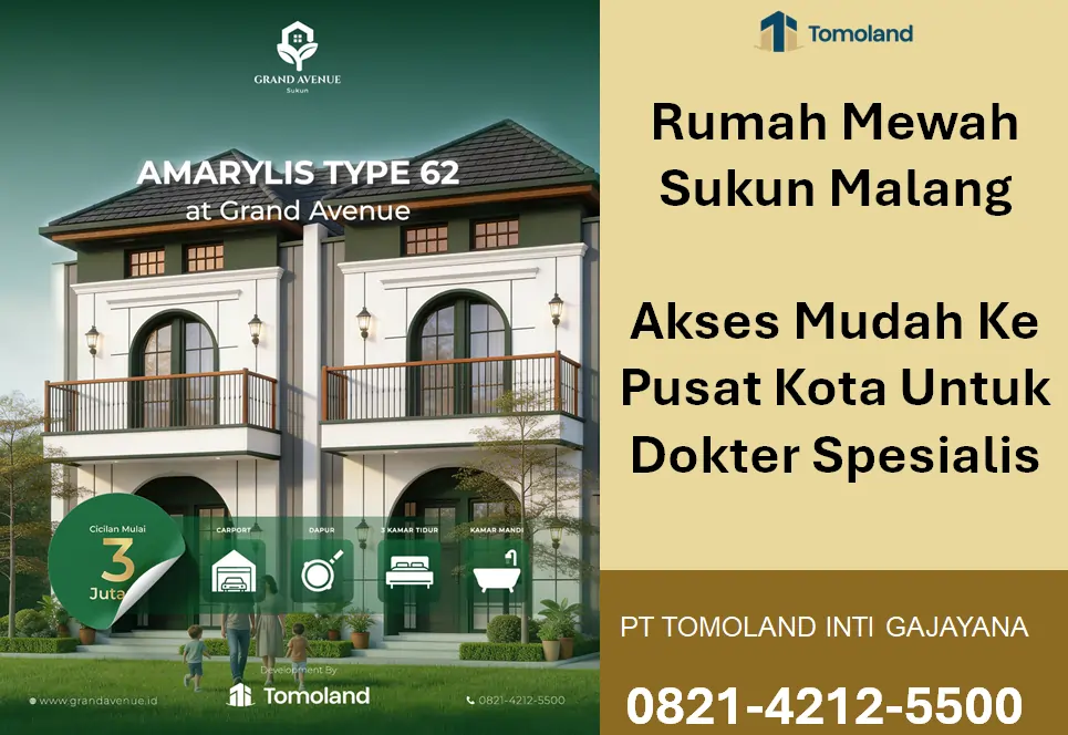 Rumah Mewah Sukun Akses Mudah Ke Pusat Kota Malang Untuk Dokter Spesialis : Grand Avenue by Tomoland